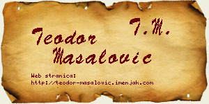 Teodor Masalović vizit kartica